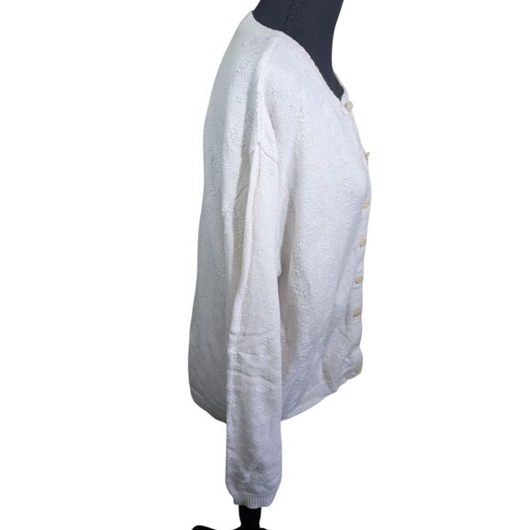 Northern Reflections Women Cardigan Sweater Knit Hearts Flower Oversized Large - Picture 4 of 10